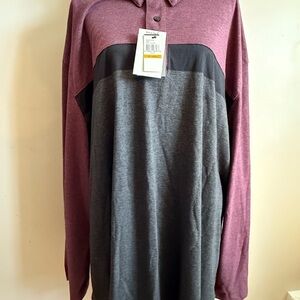 Van Heusen Men's Casual Button Down Shirt - Maroon and Gray